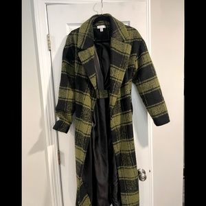 Nordstrom Topshop plaid pea coat